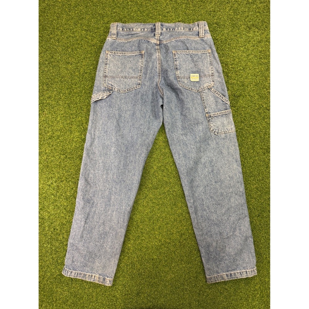 Signature by Levi's Strauss‎ Mens Carpenter Jeans Light Wash Blue Denim 32x34